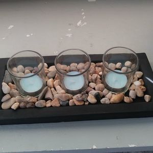 Candles and rock decor